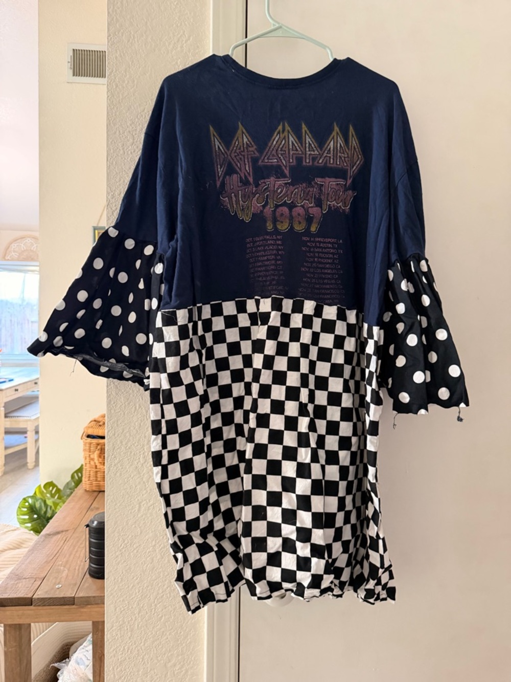 Def Leppard Graphic Mixed-Print Tunic — Navy, Black & White - Picture 6 of 7